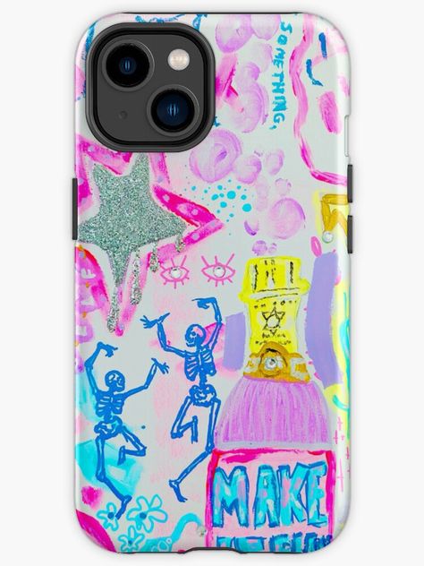 Preppy Skeleton, Preppy Iphone Case, Preppy Collage, Neon Iphone Case, Skeleton Phone Case, Preppy Phone Case, Collage Iphone Case, Summer Phone Cases, Collage Iphone