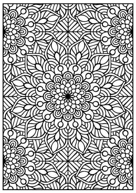 Free Adult Coloring Printables Simple, Pattern Illustrations, Coloring Mandalas, Geometric Coloring Pages, Adult Colouring Printables, Pattern Coloring Pages, Detailed Coloring Pages, Free Adult Coloring Pages, Princess Coloring Pages