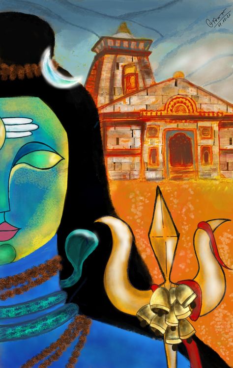 Kedarnath Yatra Kedarnath Painting, Adi Yogi, Cloud Wallpaper, Paint Brush, Lord Shiva, Paint Brushes, Shiva, Art Ideas, Paint