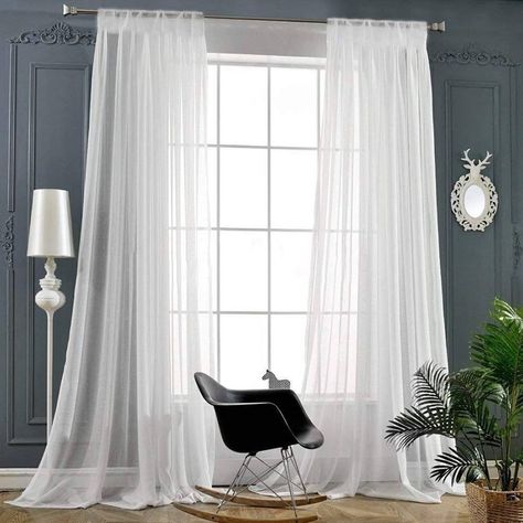 gauzy white curtains Gauzy Curtains, Voile Curtains Living Room, Sheers Curtains Living Room, Half Price Drapes, Living Room Drapes, Window Sheers, White Sheer Curtains, Voile Curtains, Sheer Curtain Panels