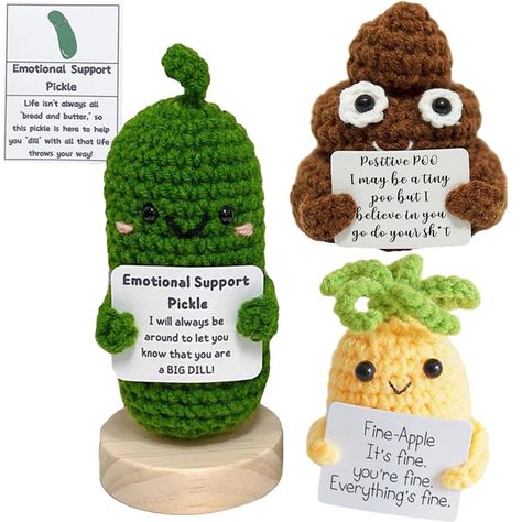 Crochet Emotional Support, Crochet Pickle, Christmas Pickle Ornament, Pickle Gifts, Pickle Ornament, Pickled Cucumber, Knitting Doll, Christmas Pickle, Crochet Butterfly Pattern