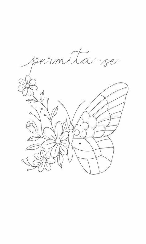 Outline Designs Pattern, Butterfly Embroidery Template, Small Hand Embroidery Patterns, Embroidery Flower Template, Hand Embroidery Templates, Flower Pattern Embroidery Templates, Dibujos Bordados Ideas, Simple Embroidery Designs Drawings, Flower Embroidery Pattern Free Templates