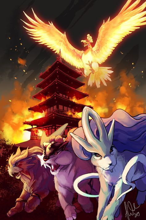 The Bell Tower, Franziska Wenzel on ArtStation at https://www.artstation.com/artwork/ba3Wvd Entei Pokemon, All Legendary Pokemon, Pokemon Artwork, Marshmello Wallpapers, Kartu Pokemon, Pokemon Realistic, Pokemon Dragon, Pokemon Fusion Art, Pokemon Poster