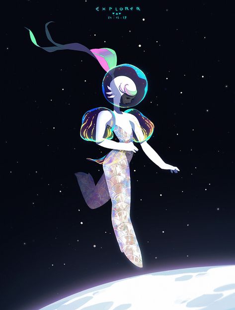 Axolotl Adventurer, The Art Showcase, Character Design Challenge, Art Showcase, Floating In Space, Futuristic Art, Wallpapers Images, Design Challenge, Hippie Art