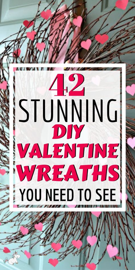 Take your Valentine’s day decor to new heights with these beautiful DIY Valentine Wreaths! Valentines Day Wreaths Diy, Diy Valentine Door Decorations, Valentine Crafts For Adults Creative, February Wreath Ideas, Valentines Wreaths Diy, Heart Wire Wreath Diy, Valentine’s Day Diy Craft, Valentine's Door Decorations, Valentine's Wreath Diy