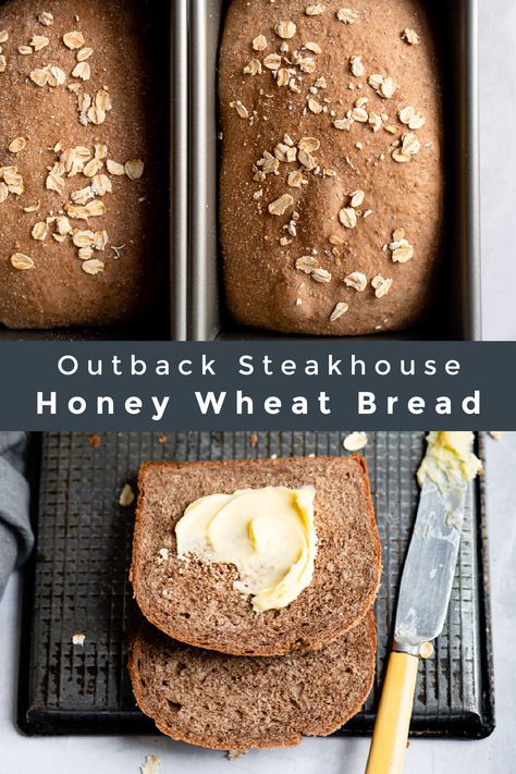 Brown Bread Recipes For Bread Machine, Steakhouse Bread Recipe, Outback Steakhouse Bread, Honey Wheat Bread Recipe, Outback Bread, Pumpernickel Bread Recipe, Steakhouse Bread, Copycat Outback, Honey Oat Bread