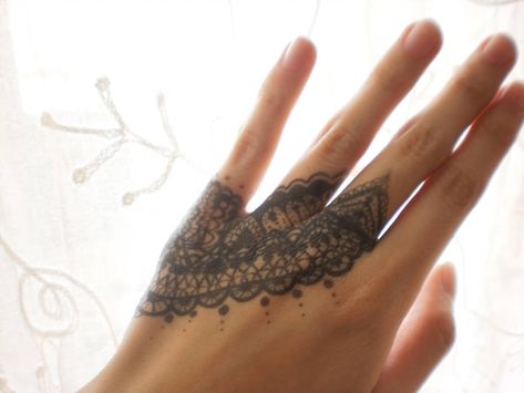 lace drawing on hand by Lacerare Lace Hand Tattoo, Tattoo Lotus, Lace Drawing, Beginner Tattoos, Finger Tats, Skeleton Hand Tattoo, Lace Tattoo, Finger Tattoo, Hand Tattoo