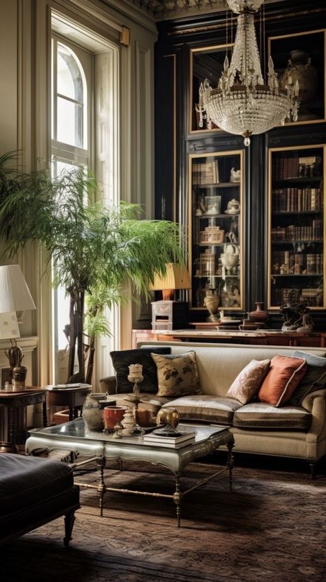 Parisian Interior Design, Sala Vintage, Southern Interior, Living Room Classic, Parisian Interior, Italian Interior Design, Design Salon, 아파트 인테리어, Classic Interior