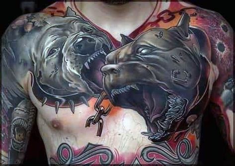 50 Pitbull Tattoo Designs For Men - Dog Ink Ideas Owl Tattoo Chest, Tattoo Sites, Pitbull Tattoo, Pitbull Art, Gangsta Tattoos, Angry Dog, Cool Chest Tattoos, Chest Tattoos For Women, Chest Piece Tattoos