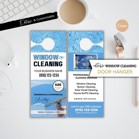 Window Cleaning Door Hanger template Window Cleaning Business Flyer Window Cleaning Marketing Cleaning Service Door Cleaning Business 24-9 by SprayGlowMarketing on Etsy Cleaning Agency Flyer, Window Cleaning Flyer Template, Window Cleaning Business, Flyer Design Cleaning Services, Cleaning Services Flyer, Cleaning Service Flyer, Window Cleaning Services, Edit Logo, Room Aesthetics