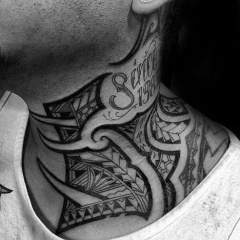 Hawaiian Negative Space Tribal Neck Mens Tattoo Designs Tattoo Writing Designs, Neck Tattoos For Men, Stammestattoo Designs, Tattoo Ideas Males, Best Neck Tattoos, Polynesian Tattoos, Neck Tattoo For Guys, Hawaiian Tattoo, Neck Tattoos