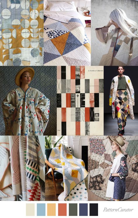 QUILT BLOCK - color, print & pattern trend inspiration for FW 2019 by ... Pattern Curator, Print And Pattern, Fashion Trend Forecast, Pattern Inspiration, Winter Mode, Mood Board Design, Patch Quilt, Mood Board Fashion, Style Trends