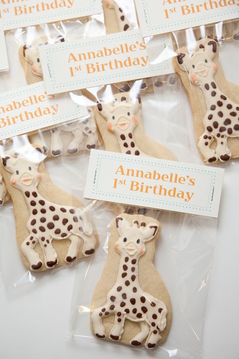 IMG_P0043 Event Company Logo, Giraffe Cookie, Sophie Giraffe, Giraffe Birthday Parties, Party Favors Ideas, Sophie The Giraffe, Giraffe Cookies, Giraffe Party, Giraffe Cakes