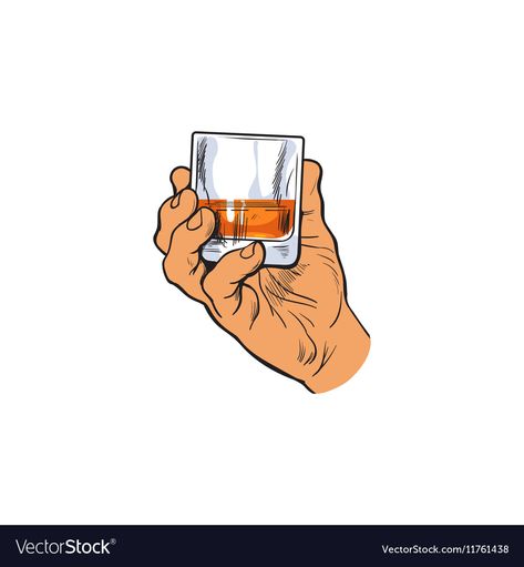 Hand Holding Glass Drawing, Aku Cape, Whisky Illustration, Cocktails Drawing, Glass Of Whiskey, Liquor Glass, Bear Artwork, Person Drawing, Glasses Logo