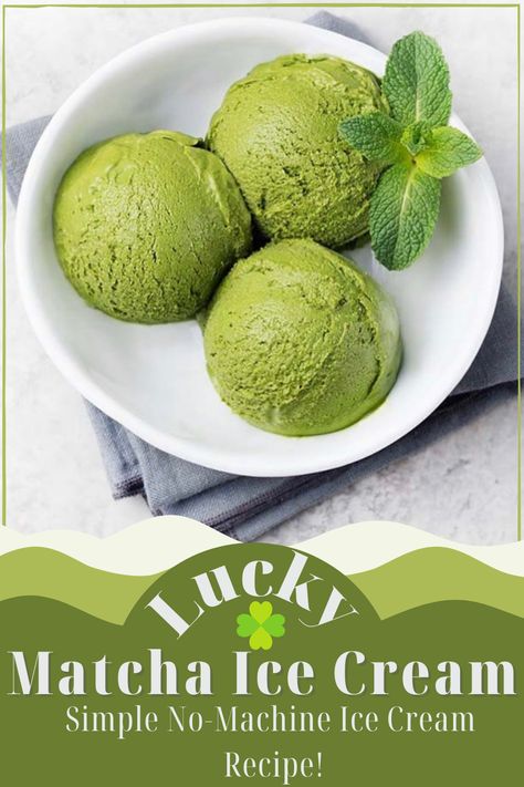 easy homemade matcha green tea ice cream recipe Matcha Ice Cream Recipe, Paleo Ice Cream, Ice Cream Recipes Machine, Tea Ice Cream, Resep Brownies, Pembuat Roti, Green Tea Ice Cream, Easy Ice Cream Recipe, Matcha Ice Cream