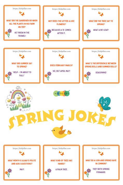 Spring Puns, Spring Jokes, Easter Jokes, Lunchbox Jokes, One Liner Jokes, Teacher Helper, Dad Jokes Funny, Clean Jokes, Jokes And Riddles