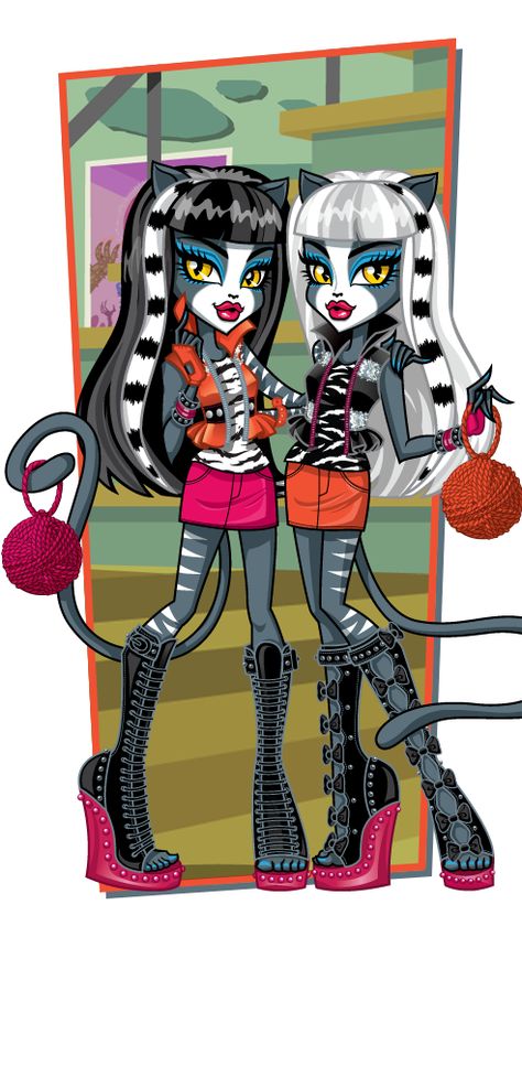 Purrsephone™ and Meowlody™ Asian Dragon Tattoo, Monster H, Monster High School, Novi Stars, Ever After Dolls, Arte Monster High, High Characters, Monster High Pictures, Monster High Party