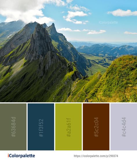 Color Palette ideas from 1956 Mountain Images | iColorpalette Mountains Color Palette, Mountain Color Palette, Scenery Mountain, Home Color Palette, Color Palette Ideas, Names List, Mountain Images, Modern Mountain Home, Palette Ideas