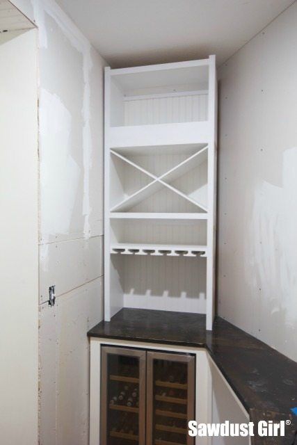 Installing a built-in wine storage cabinet Wine Nook, Wine Storage Cabinet, Wine Storage Ideas, Wine Storage Diy, Outdoor Toy Storage, Wine Storage Cabinets, Sawdust Girl, Wine Glass Storage, Wine Closet