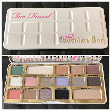 New Too Faced White Chocolate Bar Black Friday 2017 Eye Shadow Pallets, Chocolate Makeup, Too Faced Chocolate Bar, Bar Palette, Chocolate Bar Palette, Too Faced Chocolate, Makeup 2017, White Chocolate Bar, Makeup Pallets