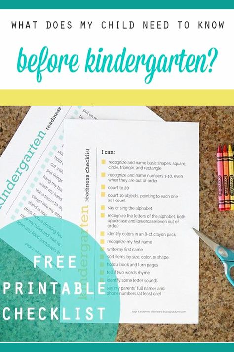 Kindergarten Readiness Checklists Free Printable Worksheets - Such a BIG help getting him ready for his first day of school in Kindergarten! Kindergarten Checklist, Kindergarten Readiness Checklist, Preschool First Day, Starting Kindergarten, Kindergarten Prep, Transitional Kindergarten, Kindergarten Curriculum, Dad Advice, Kindergarten Readiness