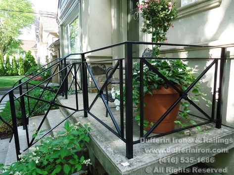 Exterior Railings - Dufferin Iron Wrought Iron Porch Railings, Iron Railings Outdoor, Exterior Stair Railing, Exterior Railings, Porch Handrails, Exterior Handrail, Front Porch Railings, Outdoor Handrail, Outdoor Stair Railing