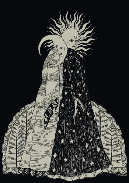 Bill Crisafi, Blanket Tapestry, Woven Blanket, Blankets, A Woman, Tapestry, Moon, Sun, Black And White