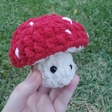 Hand Crafted Toys | Crocheted Red Mushroom Pop Toy | Color: Red/White | Size: None Crochet Mushroom Plush, Mini Crochet Animals, Mushroom Stuff, Crochet Fidget, Yarn Projects Crochet, Mushroom Crochet, Toadstool Mushroom, Autumn Craft, Loom Knitting Projects