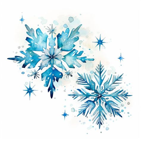 Beautiful Digital Art, Paper Snowflake, Snow Flakes, Paper Snowflakes, Christmas Printable, Art Crafts, Christmas Printables, Downloadable Art, Watercolor Clipart