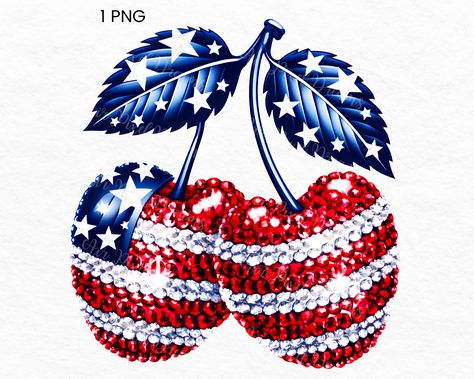 Cherries Pictures, Cherry Clipart, Cherry Png, Film Prints, American Patriot, Png Design, Fabric Decor, Creative Inspiration, Fourth Of July