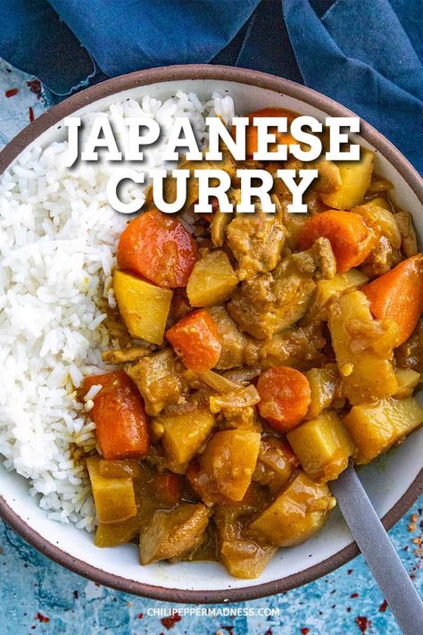 Japanese Curry Recipe, Japanese Chicken Curry, Homemade Hot Sauce, Spicy Chicken Recipes, Japanese Curry, Chinese Cooking Recipes, Cooking White Rice, Asian Inspired Recipes, Spicy Food