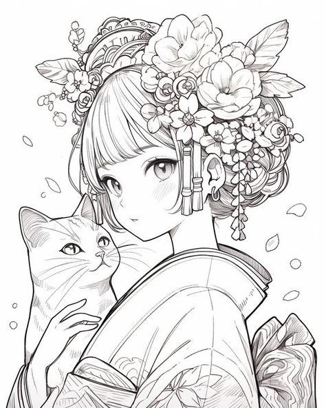 Kimono Kawaii coloring page. Coloring pages #coloringpages Coloring page #coloringpage Adult Coloring pages #adultcoloringpages Coloring pages adult #coloringpagesadult Coloring books #coloringbooks 6.647 Coloring Pages Adult, Bobtail Cat, Chat Kawaii, Fruit Coloring Pages, Coloring Pages Inspirational, Hex Color Palette, Princess Coloring Pages, Dinosaur Coloring Pages, Dinosaur Coloring