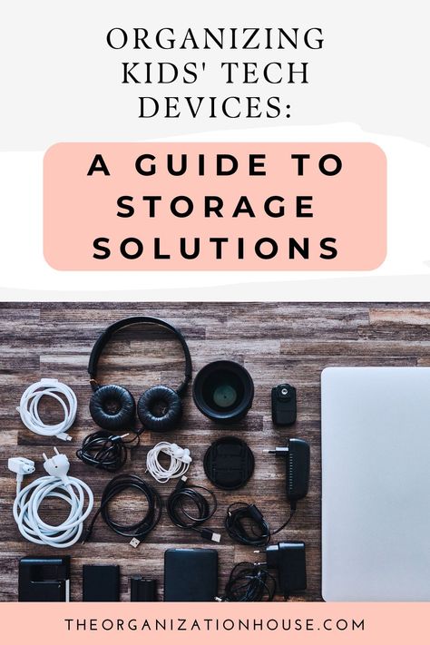 Organizing Kids' Tech Devices: A Guide to Storage Solutions - The Organization House Gaming Console Storage, Electronics Organization Storage, Headphone Organizer, Technology Posts, Tech Organization, Wall Mounted Hooks, Electronic Organization, Console Storage, Small Basket