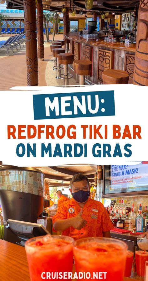 RedFrog tiki bar menu mardi gras Mardi Gras Drinks Cocktails, Mardi Gras Carnival Cruise, Cruise Drinks Carnival, Carnival Mardi Gras Cruise Tips, Carnival Cruise Drinks Cocktails, Carnival Cruise Mock Tails, Low Carb Alcoholic Drinks, Carnival Mardi Gras Cruise Ship, Mardi Gras Drinks