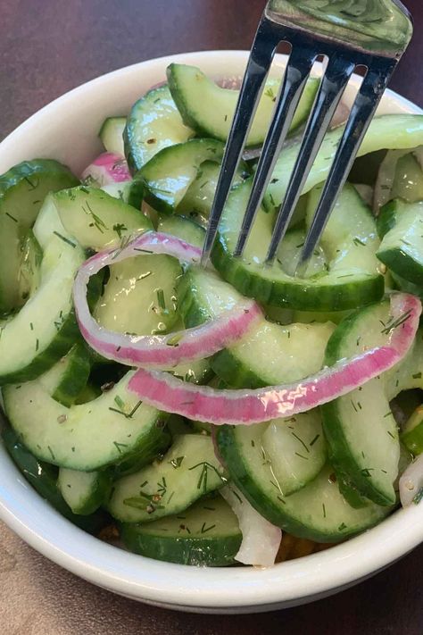 Cucumber And Onion Salad Vinegar Sugar, Cucumbers And Onions In Vinegar, Pickled Cucumbers And Onions, Cucumber And Onion, Cucumber Onion Salad, Cucumber Salad Vinegar, Vinegar And Oil, Salad Appetizer Cups, Vinegar Cucumbers