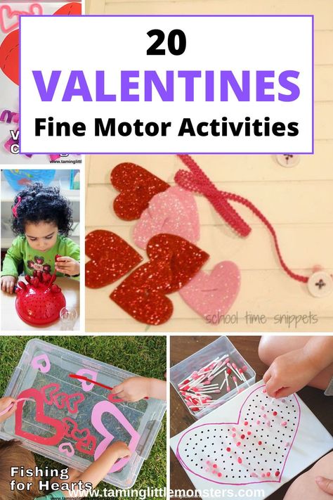 20 Valentines Fine Motor Activities for Kids. 20 play based learning ideas for helping toddlers and preschoolers develop fine motor skills. #valentines #finemotor #toddlers #preschoolers Valentines Fine Motor, Valentines Stem, Valentine Science Experiments, Fine Motor Play, Science Valentines, Fine Motor Activities For Kids, Preschool Valentines, Kids Valentines, Valentine Activities