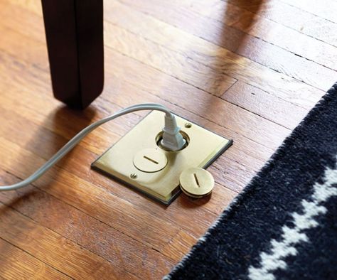 12 ingenious ways to keep your home clutter-free - Chatelaine Electrical Outlet In Floor, Living Room Floor Outlets, Outlet In Floor, Floor Outlets Living Rooms, Electrical Outlets Ideas, Floor Electrical Outlets, Outlet Ideas, Sugarberry Cottage, Floor Outlets