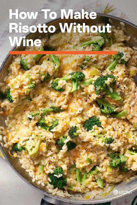 No Wine Risotto, Risotto Recipes No Wine, Easy Risotto Recipes Without Wine, Risotto Recipes Without Wine, Risotto No Wine, Risotto Without Wine, Easy Rice Side Dishes, Oven Risotto, Risotto Dinner