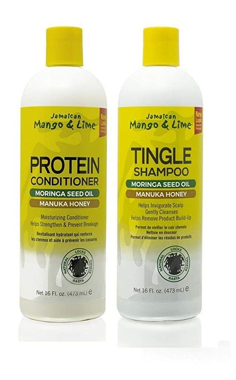 Jamaican Mango and Lime Tingle Shampoo - Tingle shampoo contains tea tree extracts that stimulate the scalp, relieve itching and remove build-up.Jamaican Mango and Lime Protein Conditioner - Protein conditioner strengthens locks, while preventing breakage and providing hair with maximum moisture. Jamaican Mango And Lime, Protein Conditioner, Olive Oil Hair, Shampoo Ingredients, Shampoo Conditioner, Deep Cleansing, Hair Care Shampoo, Castor Oil, Hair Oil