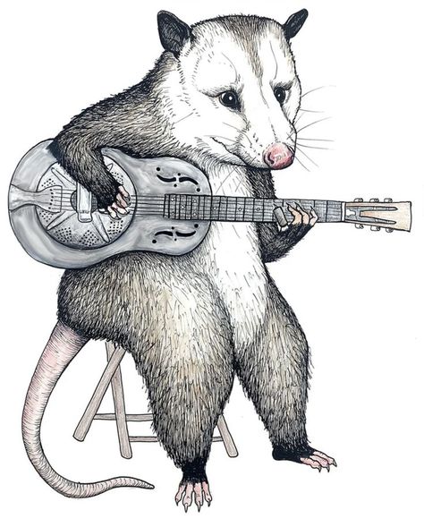 Instrument Tattoo, Animals Playing Instruments, Animals Playing, Arte Punk, Animal Art Prints, Animals Art, Folk Music, Box Art, Cuteness Overload