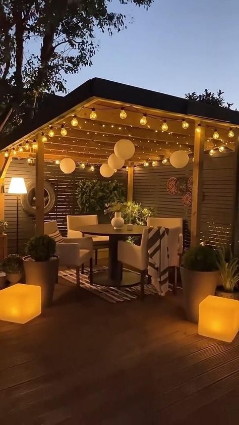 Gazebo Lighting, Pergola Plans Design, Outdoor Restaurant Design, Rustic Patio, Terrace Garden Design, Outdoor Patio Designs, Pergola Lighting, Backyard Gazebo, Cozy Patio