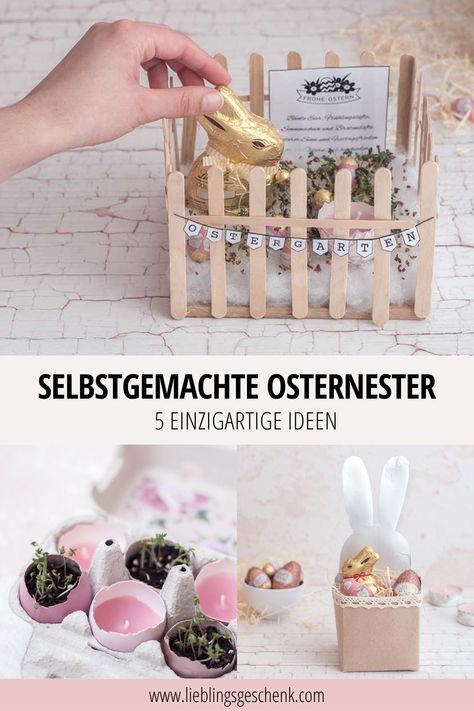 5 unterschiedliche Osternester Last Minute Ostergeschenk, Easter Drawings, Diy Easter Gifts, Easter Backgrounds, Diy Gifts For Boyfriend, Easter Crafts For Kids, Easter Treats, Easter Kids, Easter Gifts