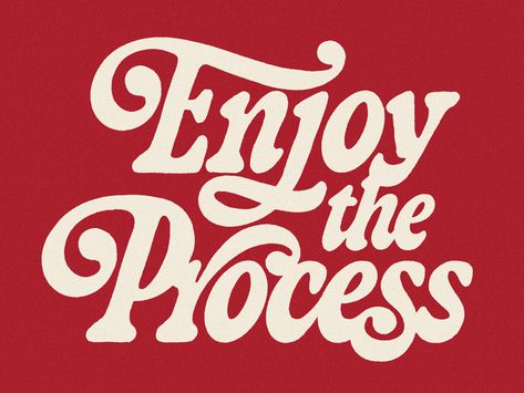 Enjoy the Process by Mark van Leeuwen  #dribbble #dribbblers #design #typography #lettering Red Branding Design, Red Shirt Design, Graphic Alphabet, Cool Typography Design, Type Graphic Design, Red Graphic Design, Word Graphics, Red Branding, T Shirt Graphic Design