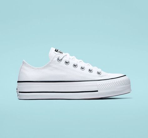 Canvas Platform Chuck Taylor All Star, White Platform Converse, All Star Platform, Platform Chucks, Shoe Converse, Top Women Shoes, Chuck Taylor All Star Lift, Low Top Converse, Converse Low Tops