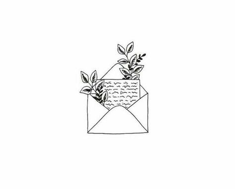 Mindful Doodling, Baking Tattoo, Envelope Tattoo, Cottagecore Tattoo, Hand Tattoos For Girls, Ink Doodles, Abstract Tree Painting, Hand Poked Tattoo, Simple Line Drawings