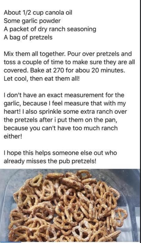 Pub Style Pretzels, Pub Pretzels Recipe, Pub Snack, Pretzel Mix, Seasoned Pretzels, Dry Ranch Seasoning, Vegetable Appetizers, Pretzels Recipe, Snack Mix Recipes