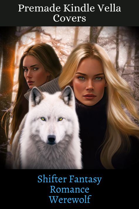 A premade kindle vella cover featuring two attractive females and a wolf. In other versions, there is a wolf medallion instead of a wolf. Excellent for werewolf shift, romance, lgbt, fantay, and supernatural. Wolf Medallion, Kindle Vella, Premade Book Covers, A Wolf, Indie Author, Fantasy Romance, Historical Romance, Zombie Apocalypse, Book Cover Design