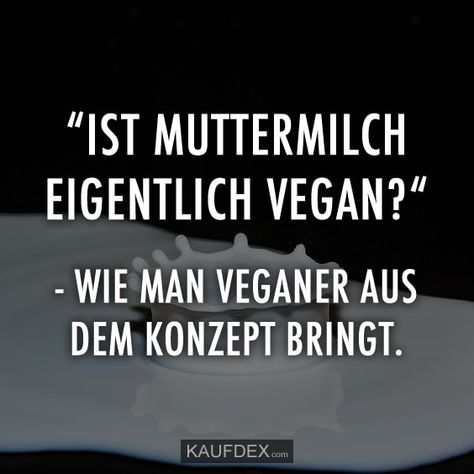 “Ist Muttermilch eigentlich vegan?“ – Wie man Veganer aus dem Konzept bringt. Dr Phil, Breast Milk, Going Vegan, Disney Cartoons, True Words, Philosophy, Funny Pictures, Funny Quotes, Cards Against Humanity