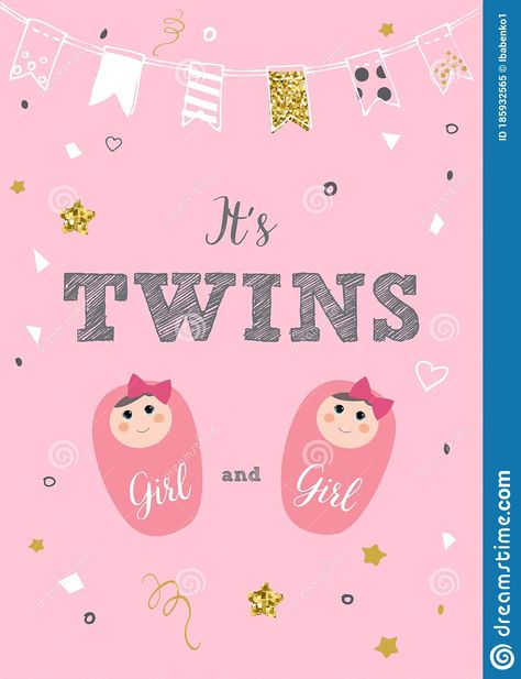 Baby Birthday Announcement, Twin Baby Birthday, Newborn Baby Quotes, Congratulations Baby Girl, Twin Baby Announcements, Twin Baby Photos, Twin Birth Announcements, Baby Birth Announcement Cards