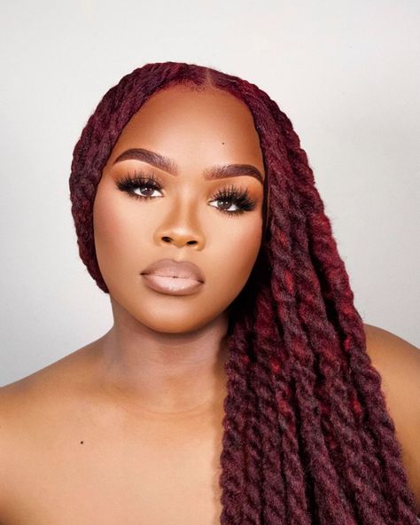 Eye-Catching Cherry Red Hair Ideas for Every Mood Burgundy Locs Black Women, Wedding Locs, Burgundy Dreads, Burgundy Locs, Dreadlock Inspiration, Red Hair Ideas, Locs Inspiration, Locs Black Women, Dreadlocks Hairstyle